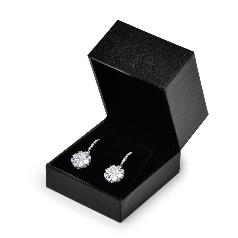 Oirlv Black Velvet Earring Gift Box- Wedding Anniversary or Engagement Earrings Jewelry Presentation Case - Image 1